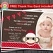 Sock Monkey BIrthday Invitation - FREE Thank You Card included
