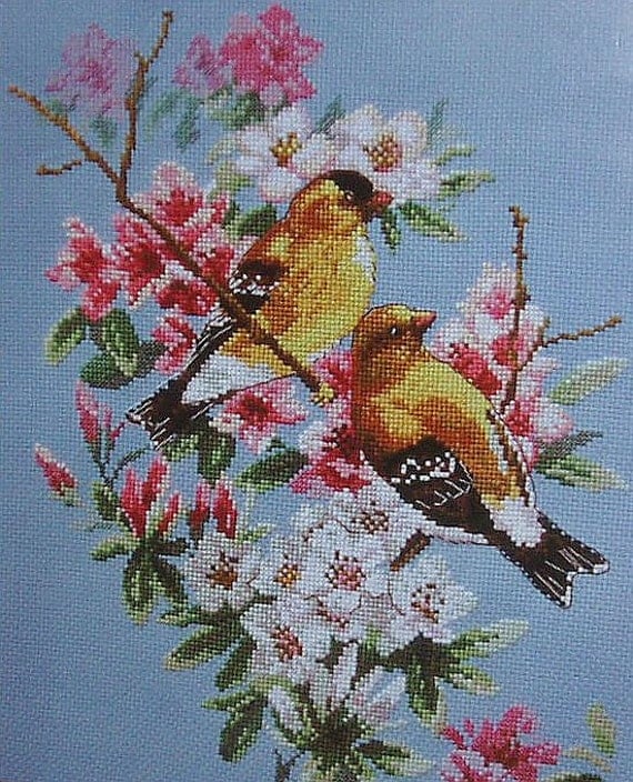 NEW Unopened Counted Cross Stitch Kit. Birds on by tanyaHPSrus