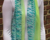 Green Neurons Silk Chiffon Scarf