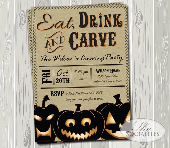 Pumpkin Carving Party Invitation 1