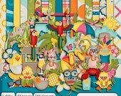 Tropical Easter Digital Scrapbooking kit, includes 1 alpha, 58 papers and 243 elements Il_170x135