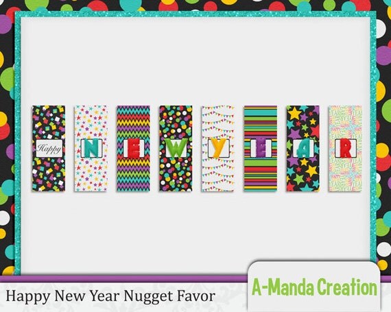 Happy New Year Printable Nugget Party Favor Il_570xn