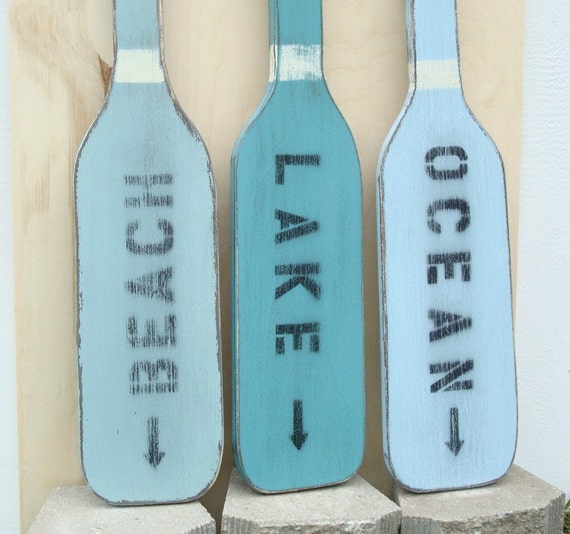 LAKE boat paddle wood oar by folkycreations on Etsy