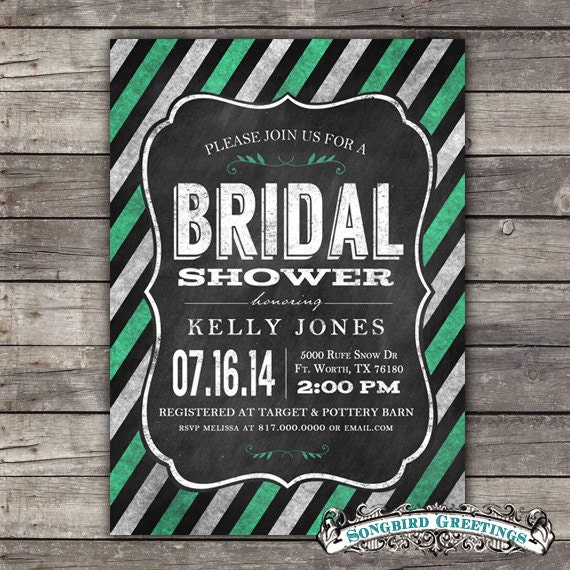 Chalkboard Bridal shower invitation--customizable Il_570xn