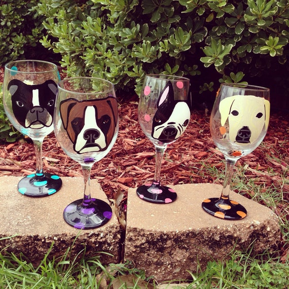 Custom painted pet wineglass