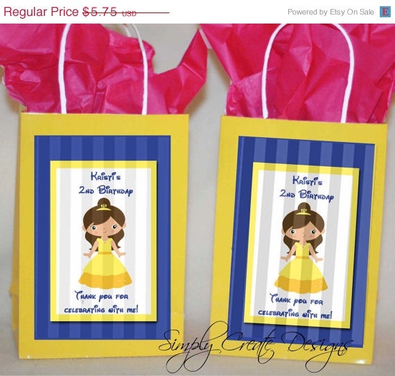 Princess Favor Tag 4x6 JPEG Digital File Personalized Il_570xn