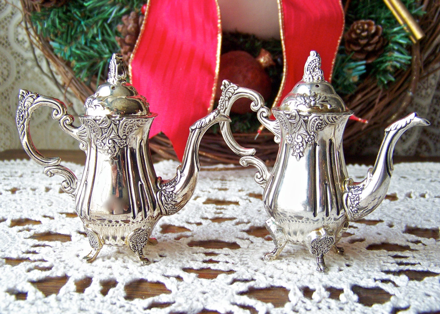 Vintage Salt and Pepper Shaker Set Teapot Godinger Teapot