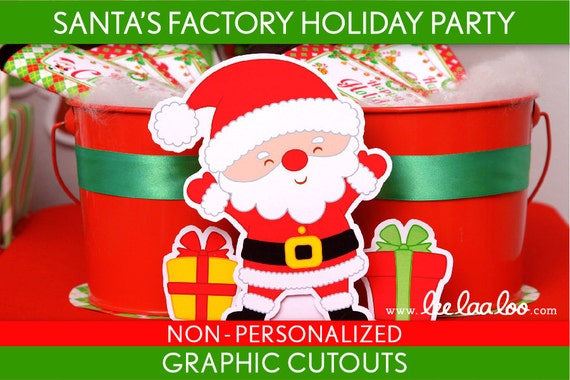 Santa’s Factory Holiday Party - Graphic Cutouts NonPersonalized Printable // Santa’s Factory - H3Ng Il_570xn