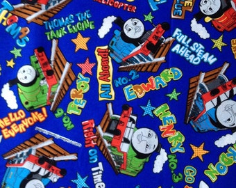 Thomas the train fabric Blue colour half yard Special offer