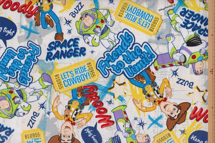 Toy story fabric white colour fabric one yard