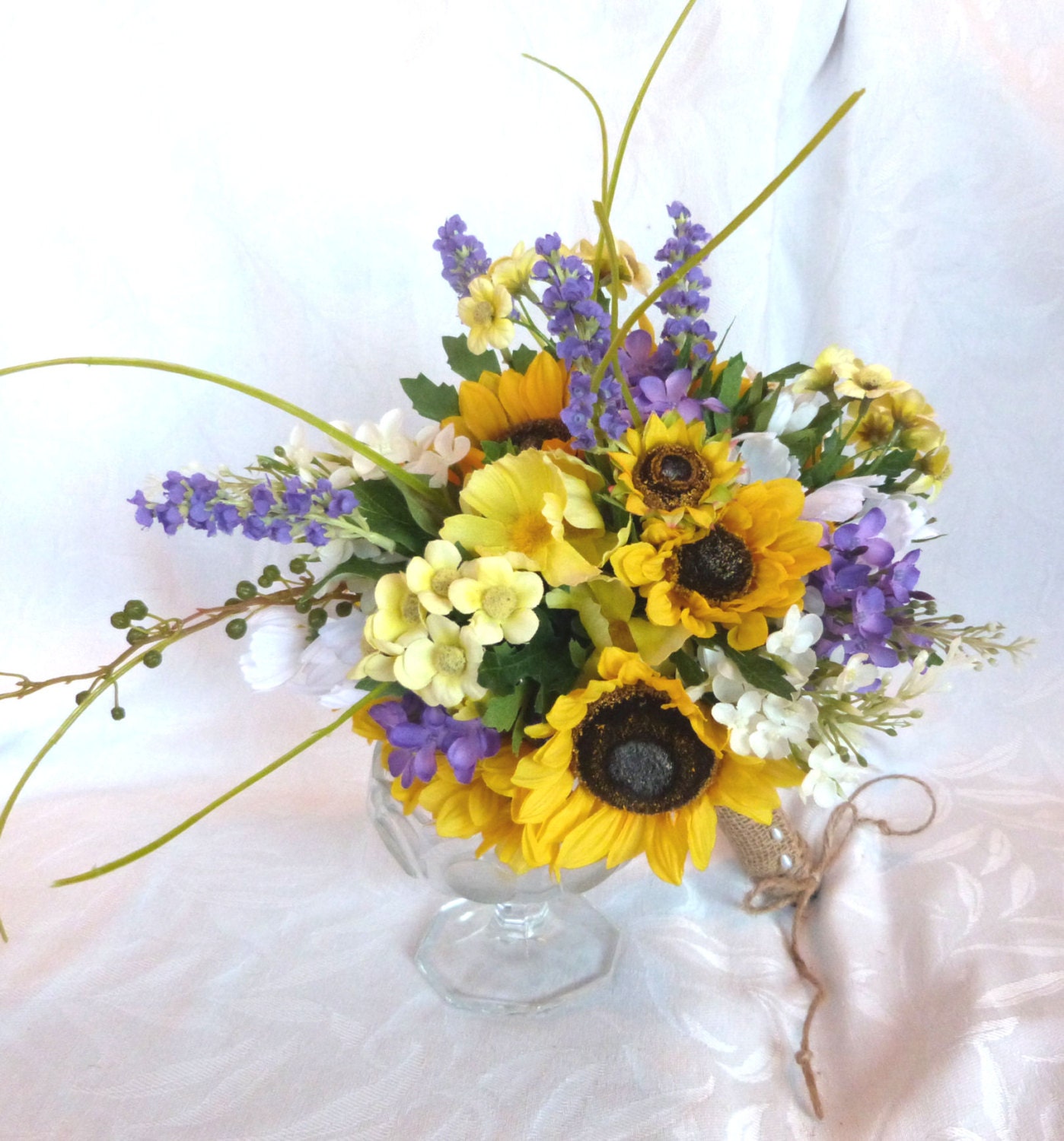 Sunflower wedding Country wedding Sunflower and lilac Bouquet