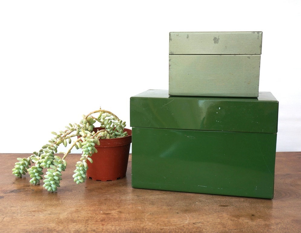 industrial metal storage box with hinged lid / dark kelly