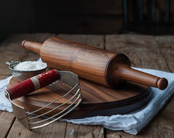 Chapati Board and Roller - Roti Maker - Paratha Pin and Board - Naan Bread Rolling Pin and Board