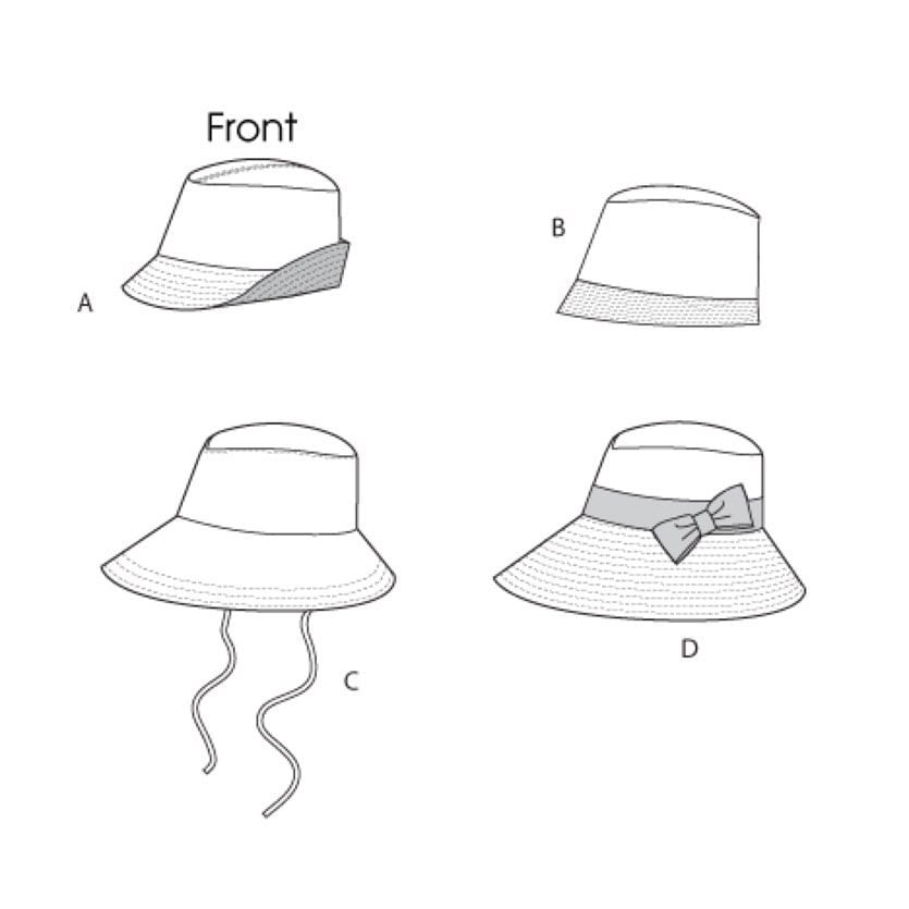 Womens Hats Sewing Pattern Vogue V8844 Uncut Cloche Bucket Hat