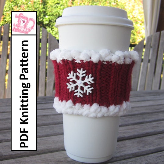 Christmas coffee cozy PDF Knitting Pattern