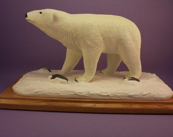 Polar Bear Wood Carving
