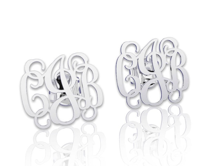 Monogram earrings Personalized Earrings -925 Silver, letter earrings initial earring, nameplate earring