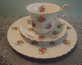 Vintage Royal Albert Forget Me Not Rose Teacup & Plate - Royal Albert Teacup and Plate - Royal Albert Roses Teacup - Vintage Royal Albert