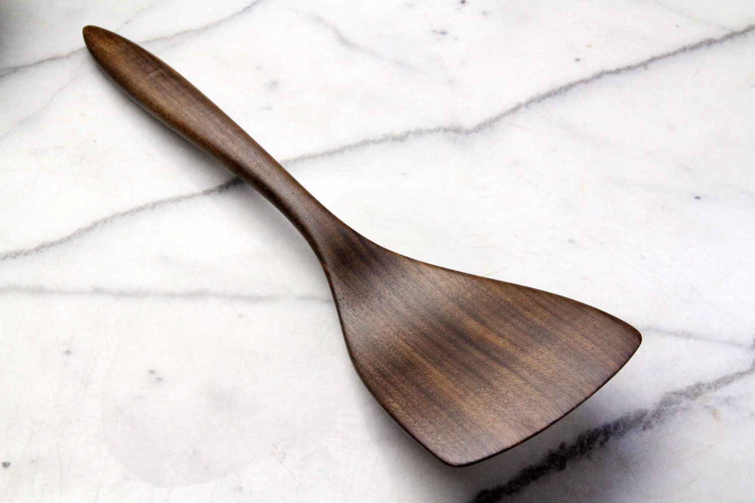 Large wooden spatula kitchen utensil of Walnut wood