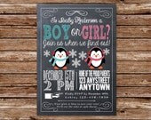 DIY Printable Chalkboard Christmas Gender Reveal Party Invitation Il_170x135