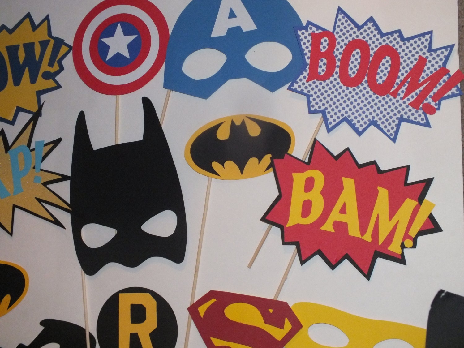 SUPER HERO photo booth props comic book heros party batman