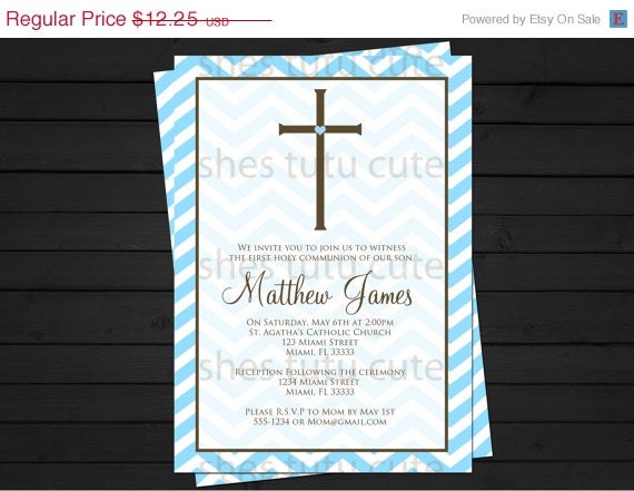 Pink or Blue Communion or Baptism Invitations by ShesTutuCuteBtq