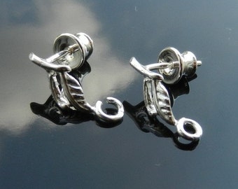 2 PAIRS Sterling Silver Ear Posts with Ear nuts earrings 925 Nickel Free