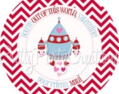 CHEVRON ROCKET VALENTINE 3 or 2 inch favor tags - You Print Il_170x135