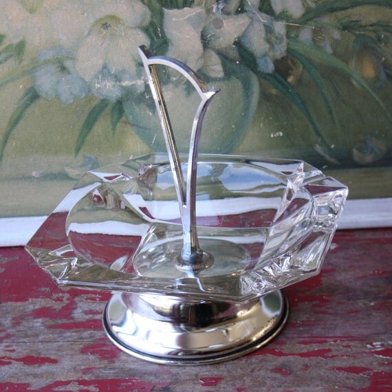 RESERVE Mid Century Modern Glass Ashtray Candy Dish Nut Bowl