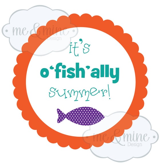 Items similar to It's o"fish"ally summer goodie bag tags on Etsy