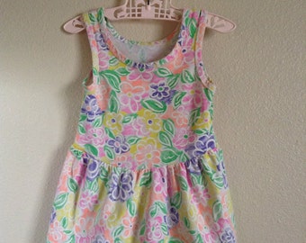 1980's Neon Flowers Dress (18 months)