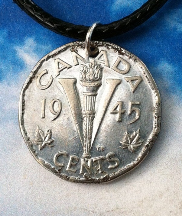 1945 Canada Victory Nickel WWII Era Coin by debbiesfunstuff