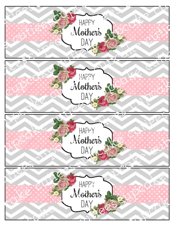 mothers-day-pink-chic-vintage-chevron-chic-water-labels