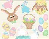 Easter Bunny and Eggs Digital Clipart Il_170x135