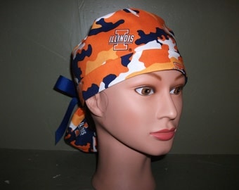 Ponytail scrub cap University of Illinois