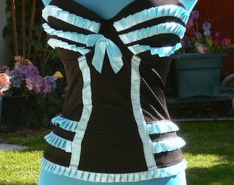 black boned corset size bust 36c