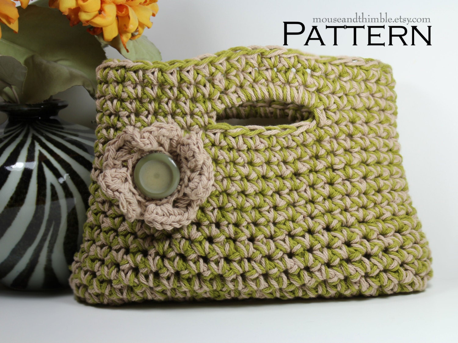 Easy Crochet PATTERN Small Cotton Purse & by MouseAndThimble