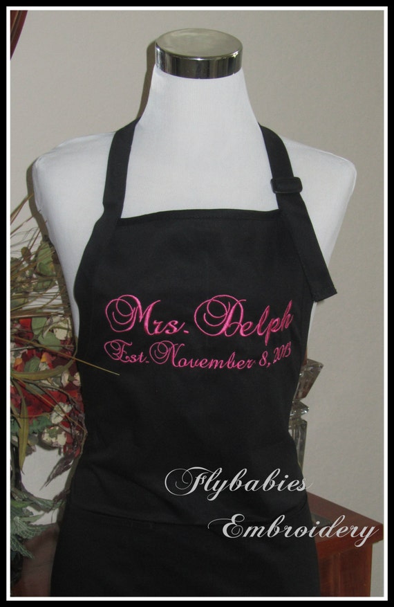 Items similar to Personalized Bridal Apron / Personalized Wedding Apron
