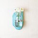 Driftwood Vase, Wall Vase, Driftwood and Mason Jar - Aqua, Teal, Turquoise, Blue