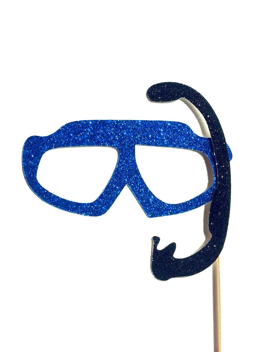 Summer Photo  Booth Props  GLITTER Swim Goggle  with Snorkel