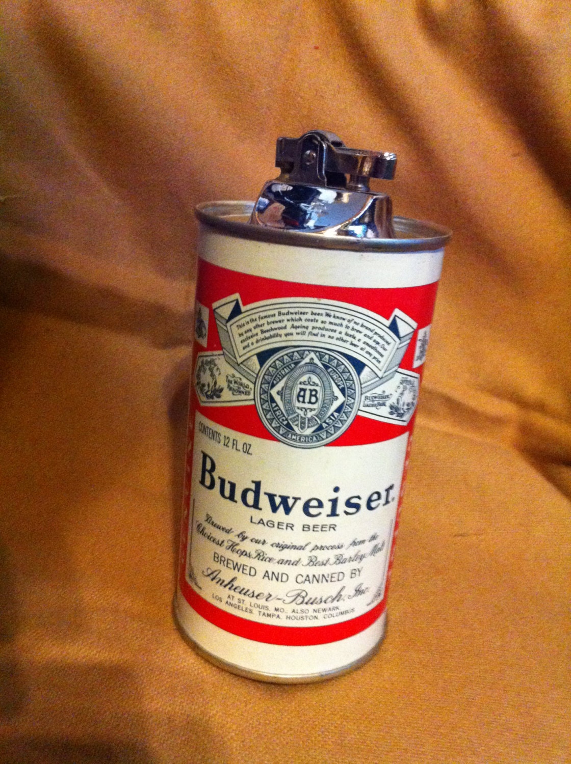Budweiser lighter and music box in a beer can shape
