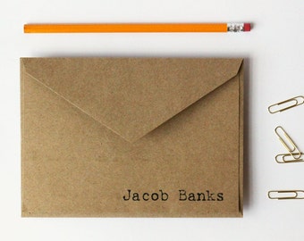 Stationery for Men Custom Mens Stationary Personalized Guy Craft Thank You Notes Kraft Cards Gifts for Men Dad Father's Day / Set of 10