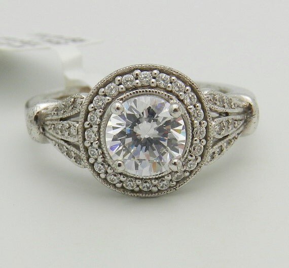 Diamond Victorian Halo Engagement Ring Setting Mounting set in 14K ...