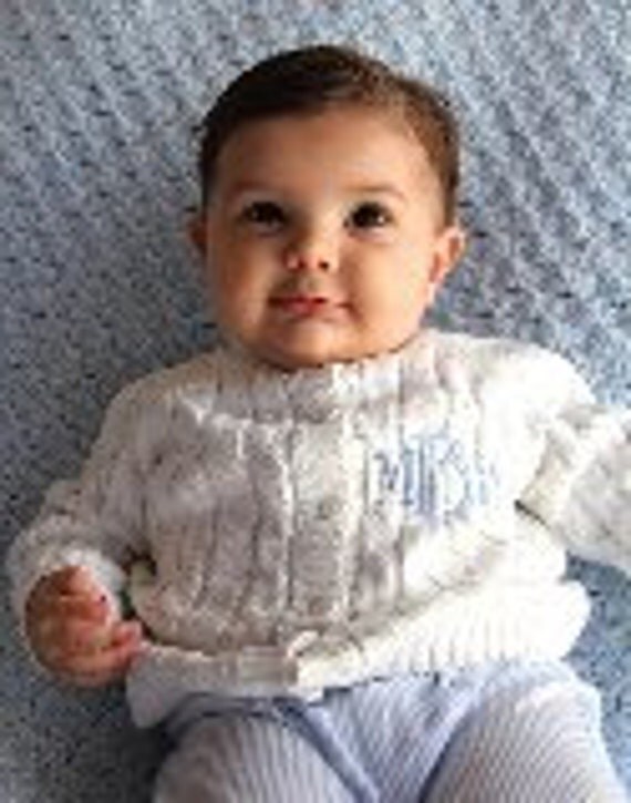 Infant Knit Sweater Set Monogrammed by ClassicStitchesSTL on Etsy