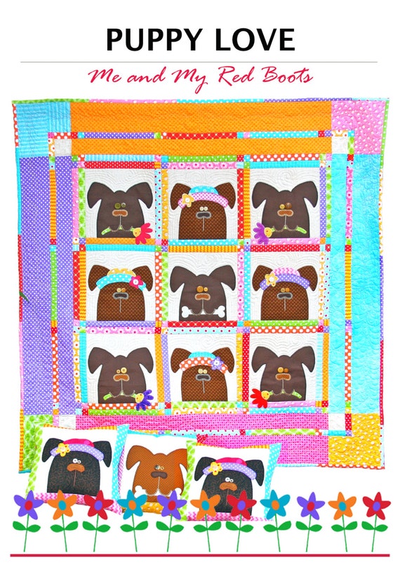 items-similar-to-puppy-love-printed-quilt-pattern-on-etsy