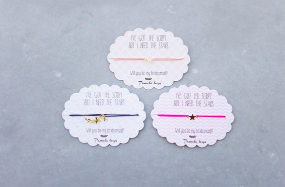Bracelet étoile dorée veux-tu être ma demoiselle par PamelaLoops