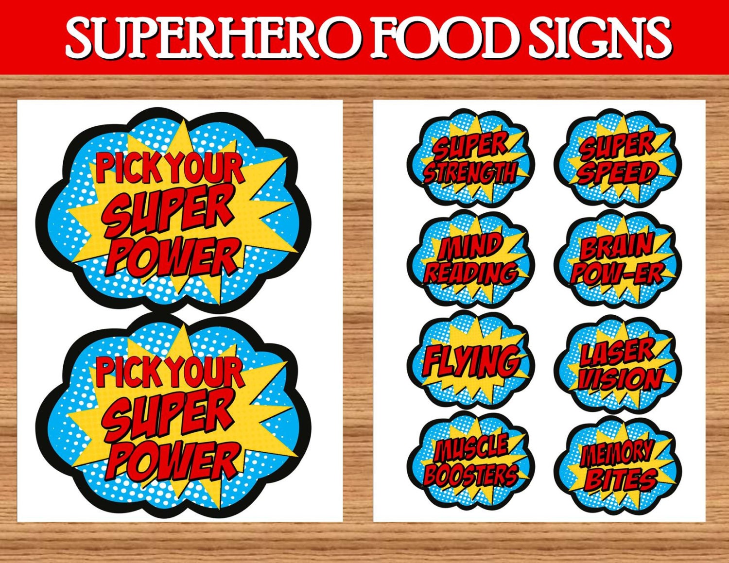 Superhero Party Food Labels Super Hero Party By Krownkreations