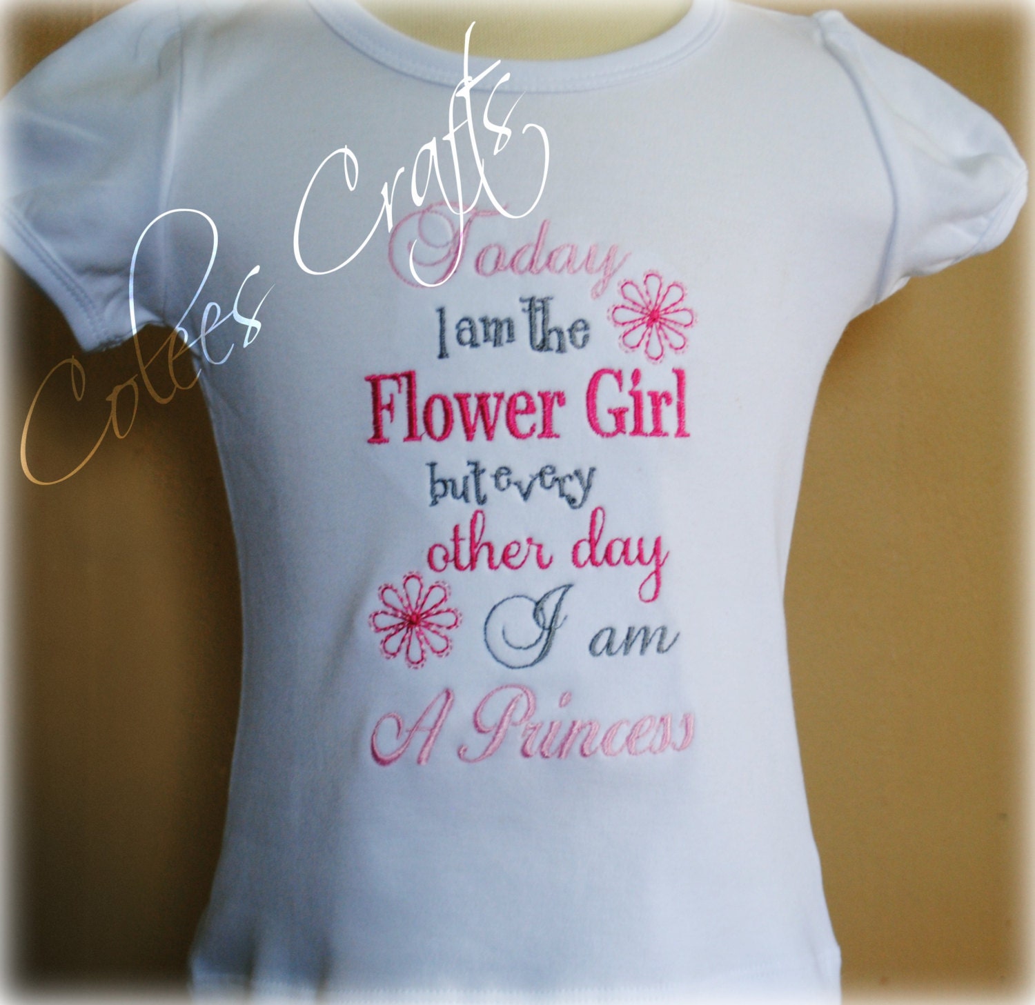 Custom Embroidered Flower Girl Shirt