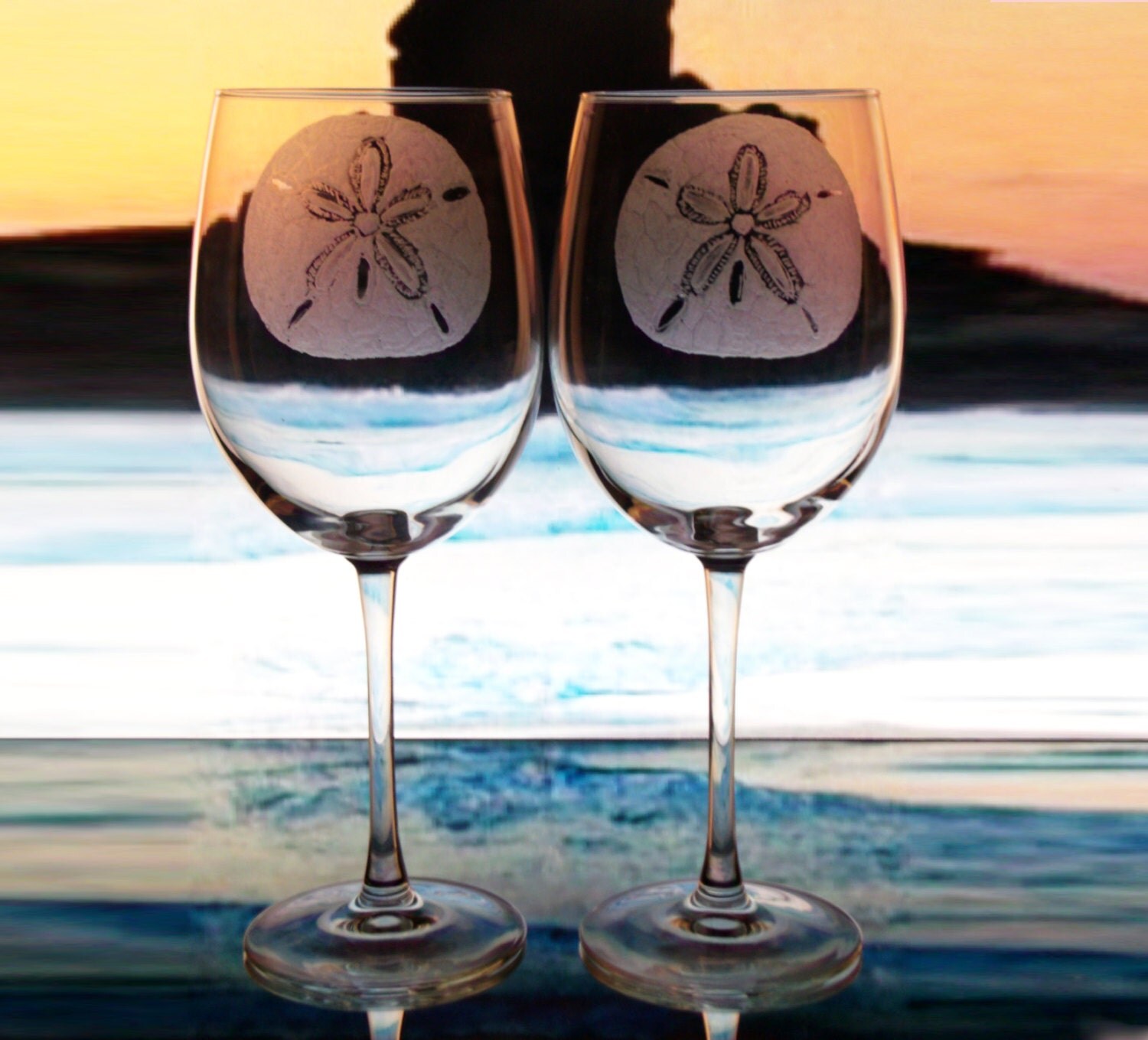 beach house wine glass set summer glassware