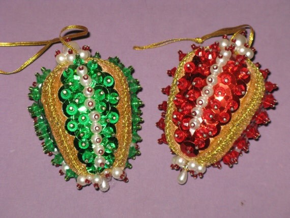 items similar to vintage handmade christmas ornaments red items similar to vintage handmade christmas ornaments red